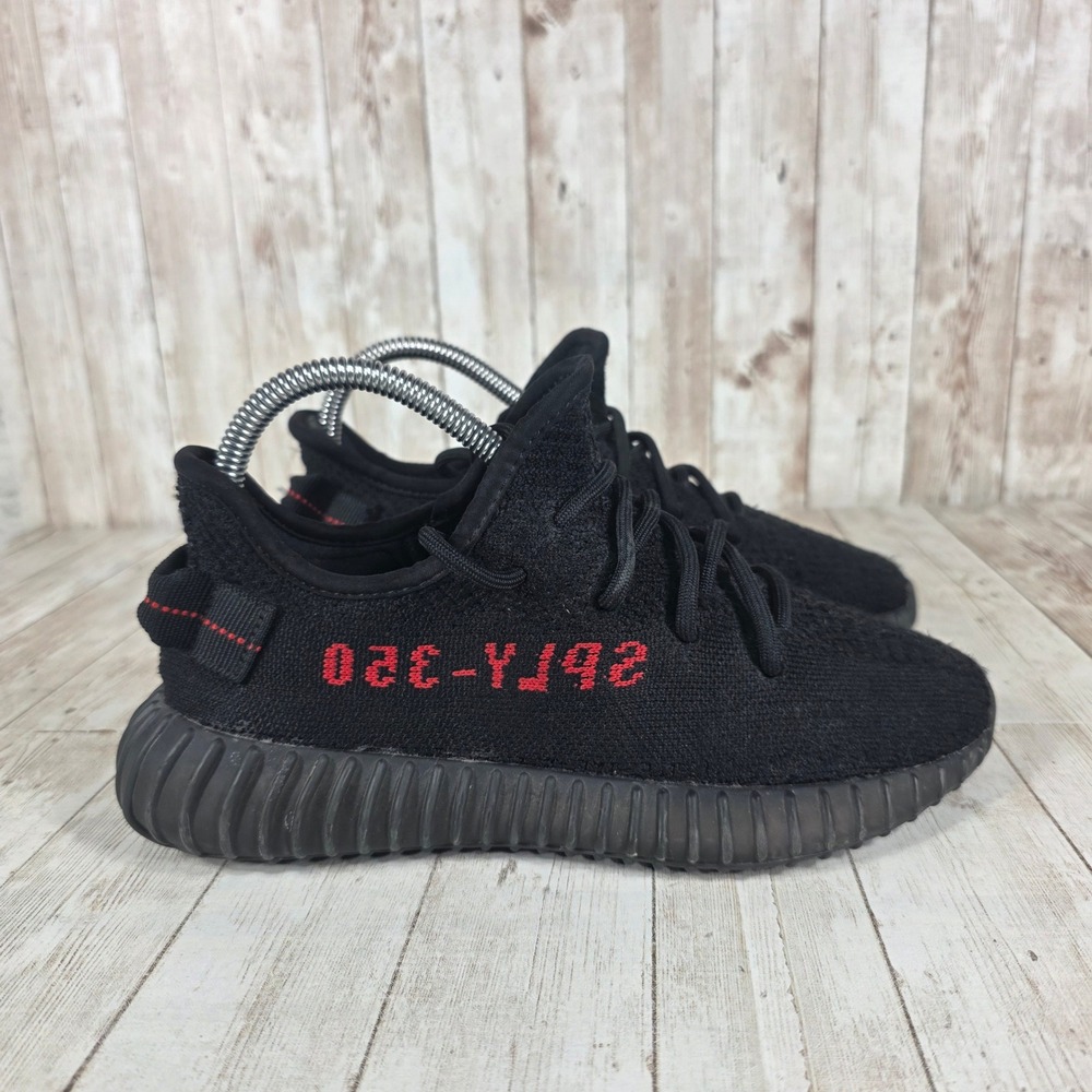 Adidas Yeezy Boost‎ 350 V2 Kids Black Red BY9622 Sneakers Size 4K
